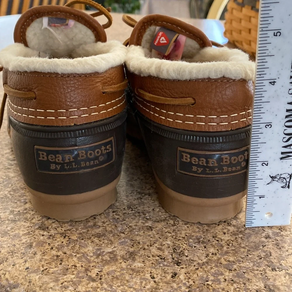L.L. Bean Lined Upper Rubber Leather  Boots 6M CM Low Duck Boots -No Innersoles